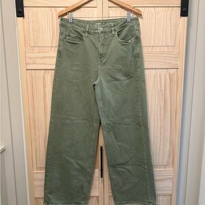 Old Navy Olive Green Wide Leg Jeans